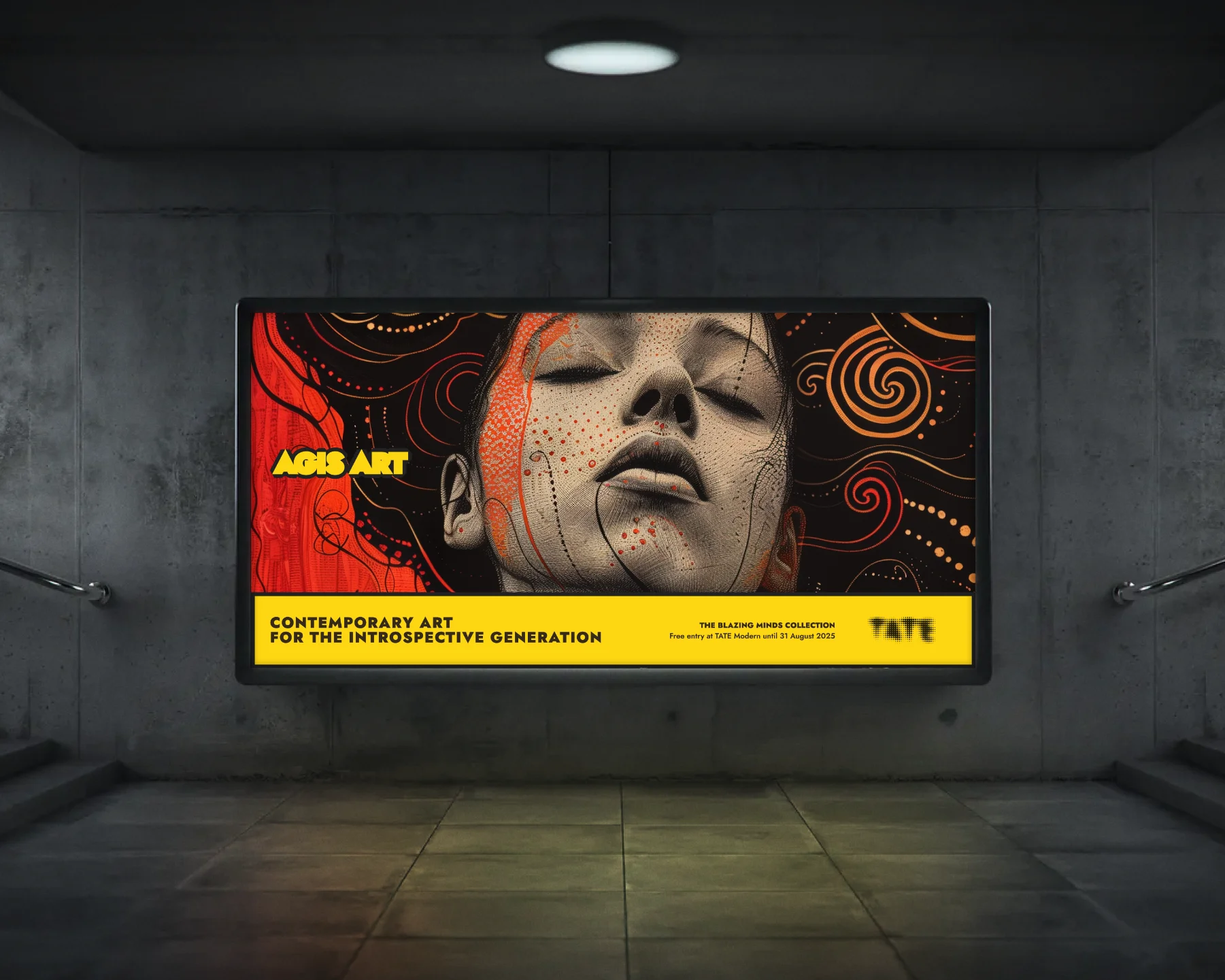 Outdoor advertising for AgisArt by AlphaTwice London.